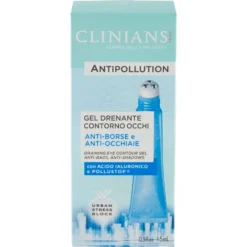 Clinians Antipollution Gel Drenante Contorno Occhi con Acido Ialuronico e Pollustop 15 ml