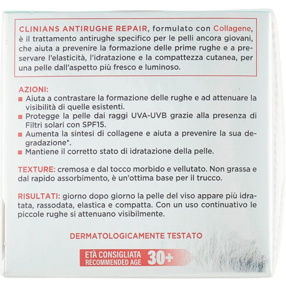 Clinians Antirughe Repair Giorno Trattamento Rassodante Collagene con Estratto di Melograno 50 ml