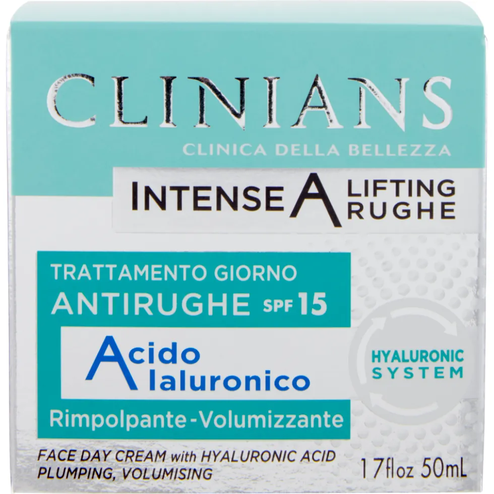 Clinians Intense A Lifting Rughe Trattamento Giorno Antirughe SPF 15 Acido Ialuronico 50 mL
