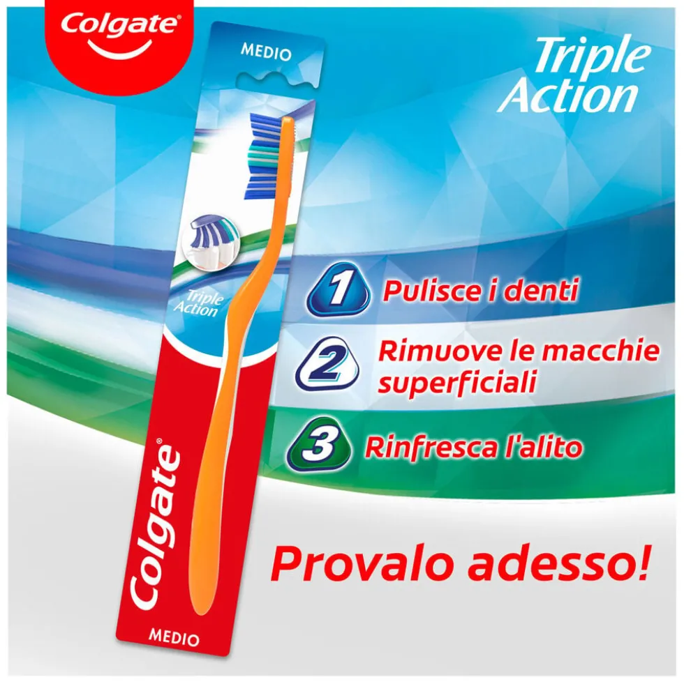 Colgate Spazzolino Triple Action Medio 2 pezzi
