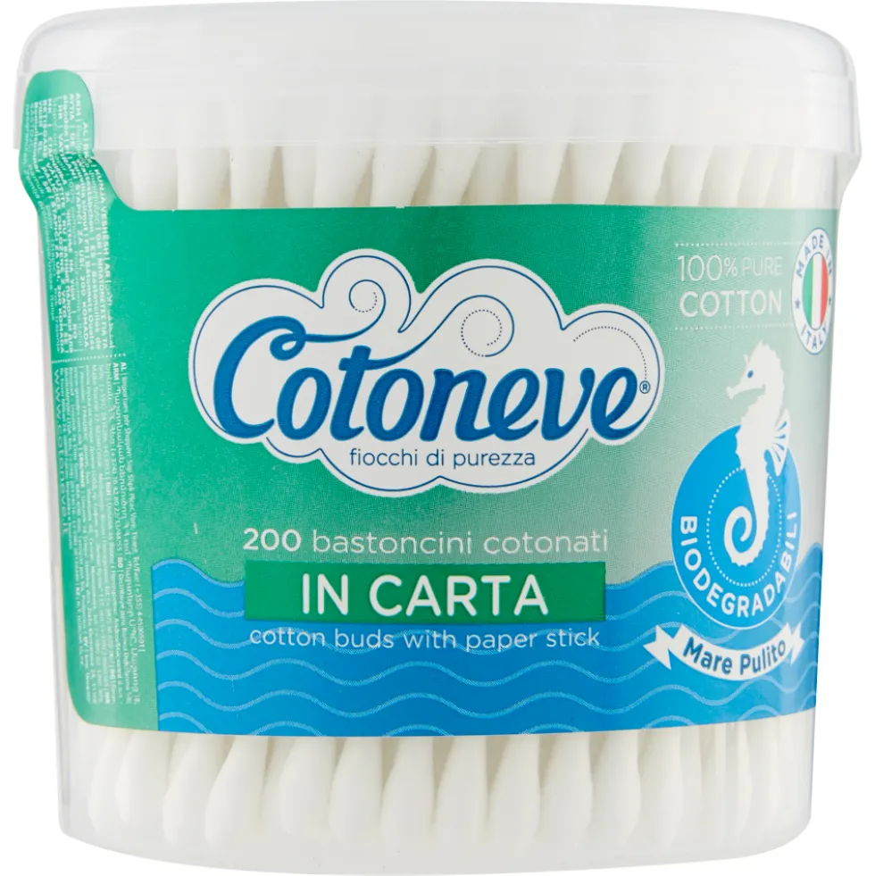 Cotoneve Bastoncini Cotonati 200 Pezzi