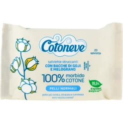 Cotoneve Salviette Struccanti con Bacche di Goji e Melograno Pelli Normali 20 Pezzi