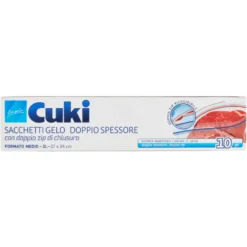 Cuki Congela Sacchetti Gelo Doppio Spessore Formato Medio 3L 27 x 24 cm 10 Pezzi
