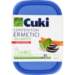 Cuki Conserva Contenitori Ermetici con Coperchi 1000 ml 3 Pezzi