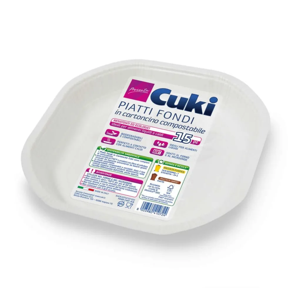 Cuki Piatti Fondi in Cartoncino 15 Pezzi