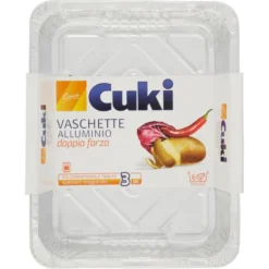 Cuki Vaschette in Alluminio per Arrosto 3 Pezzi