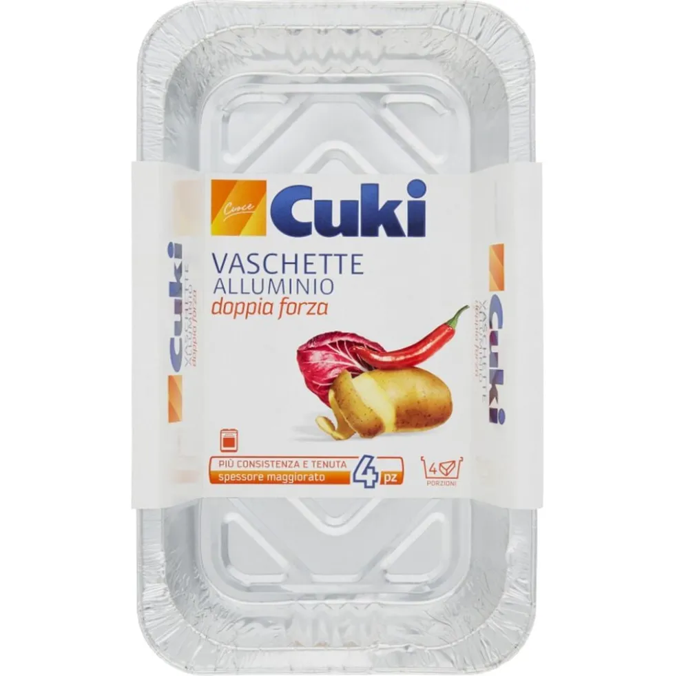 Cuki Vaschette in Alluminio per Arrosto 4 Pezzi