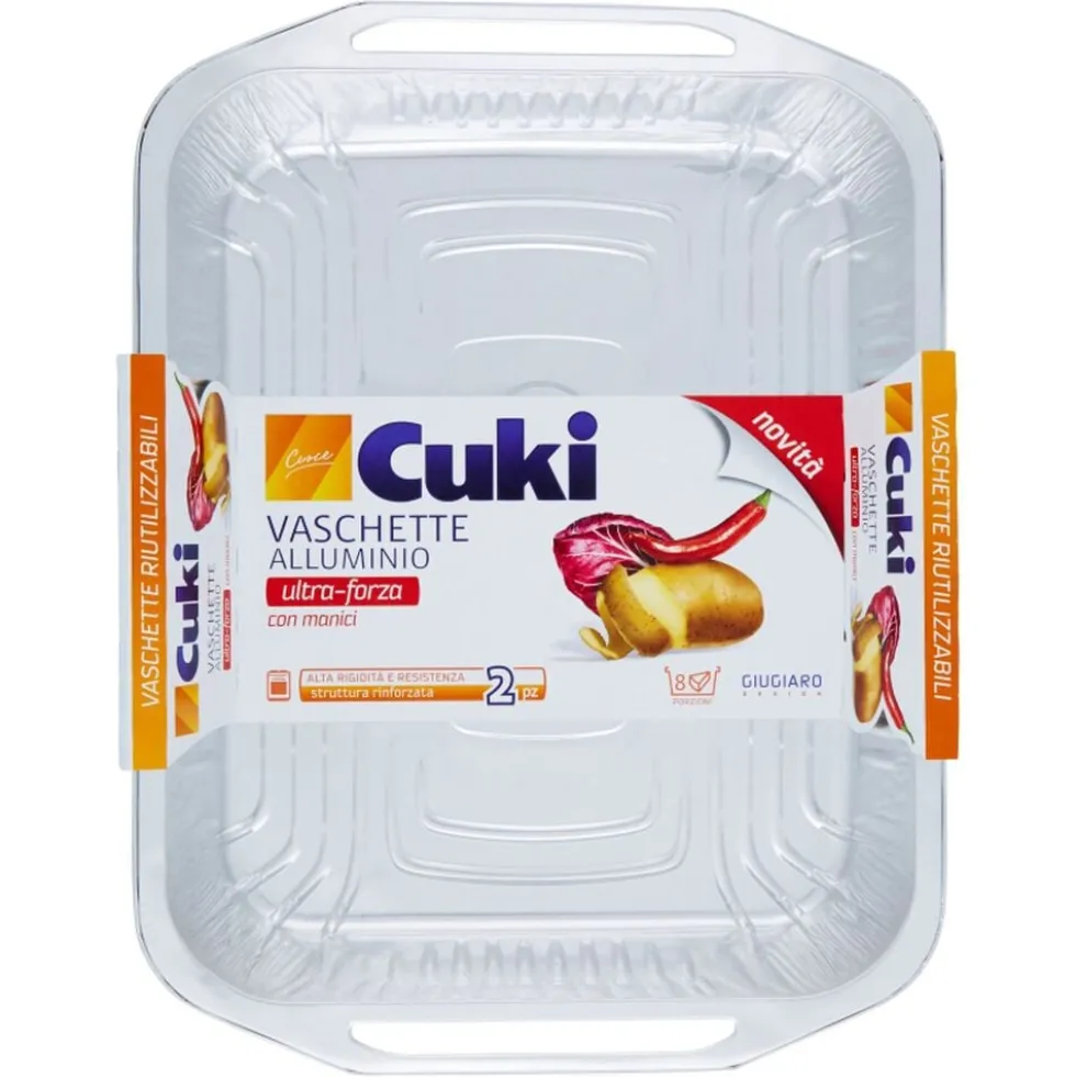 Cuki Vaschette in Alluminio 2 Pezzi 8 Porzioni