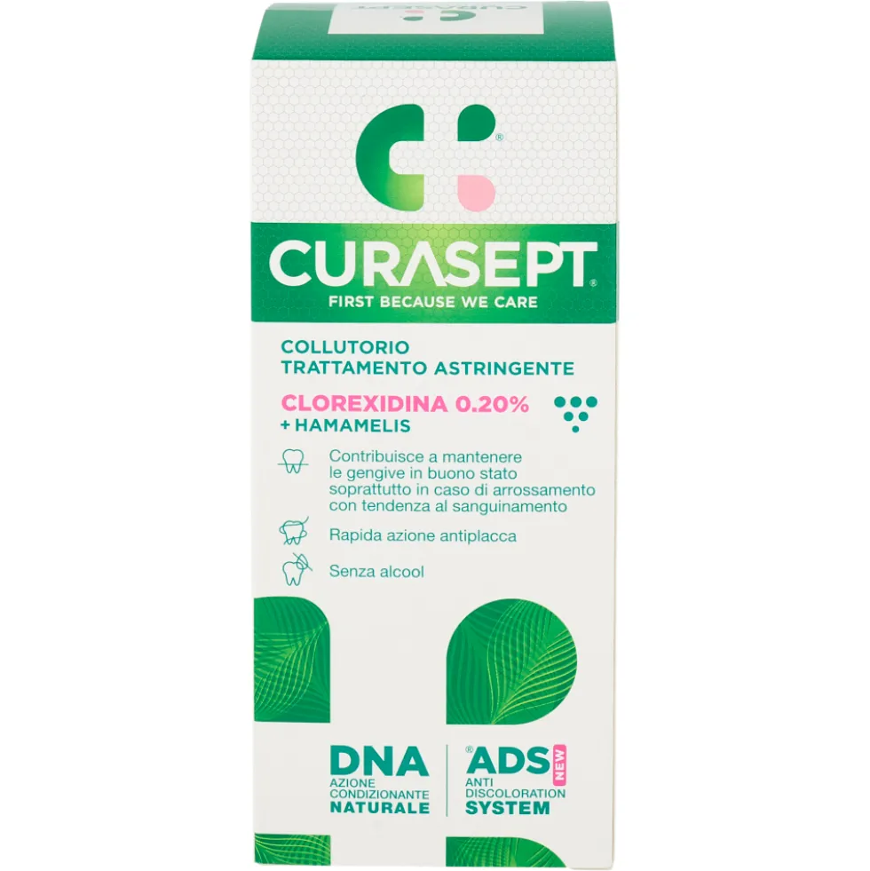 Curasept Collutorio Trattamento Astringente Clorexidina 0.20% + Hamamelis 200 ml
