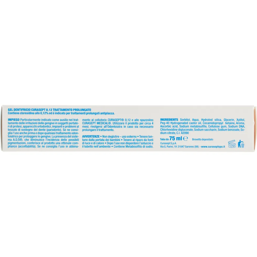 Curasept Gel Dentifricio Trattamento Prolungato Clorexidina 0.12 75 ml