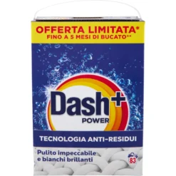 Dash Power Detersivo Lavatrice in Polvere Tecnologia Anti-Residui 83 Lavaggi
