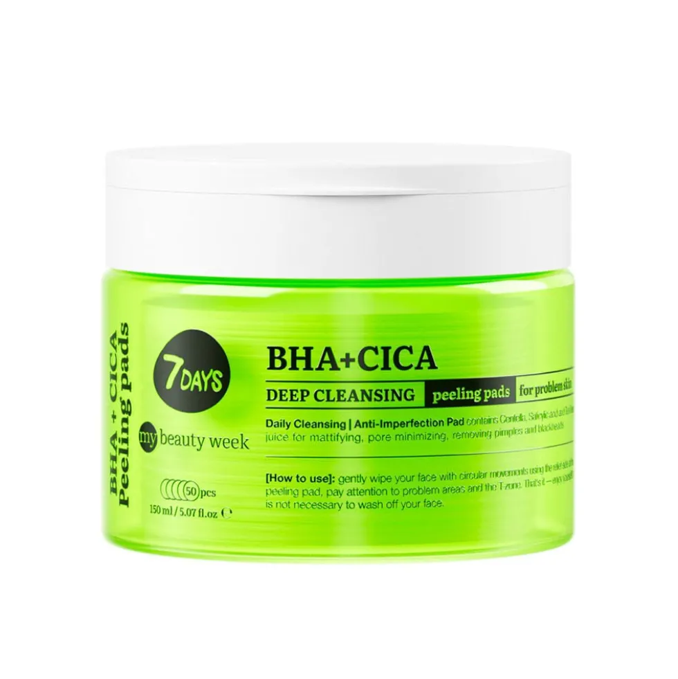 7Days Dischetti Esfolianti BHA e CICA per Acne e Punti Neri 50 Pezzi