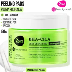 7Days Dischetti Esfolianti BHA e CICA per Acne e Punti Neri 50 Pezzi
