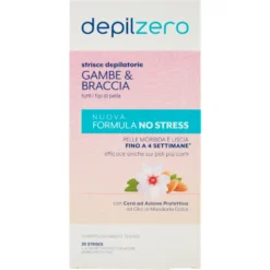 Depilzero Strisce Depilatorie Gambe & Braccia 20 Strisce + 4 Salviettine