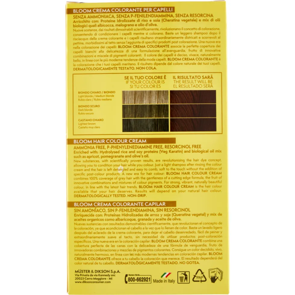 Dikson Bloom Crema Colorante 630 Biondo Scuro Dorato