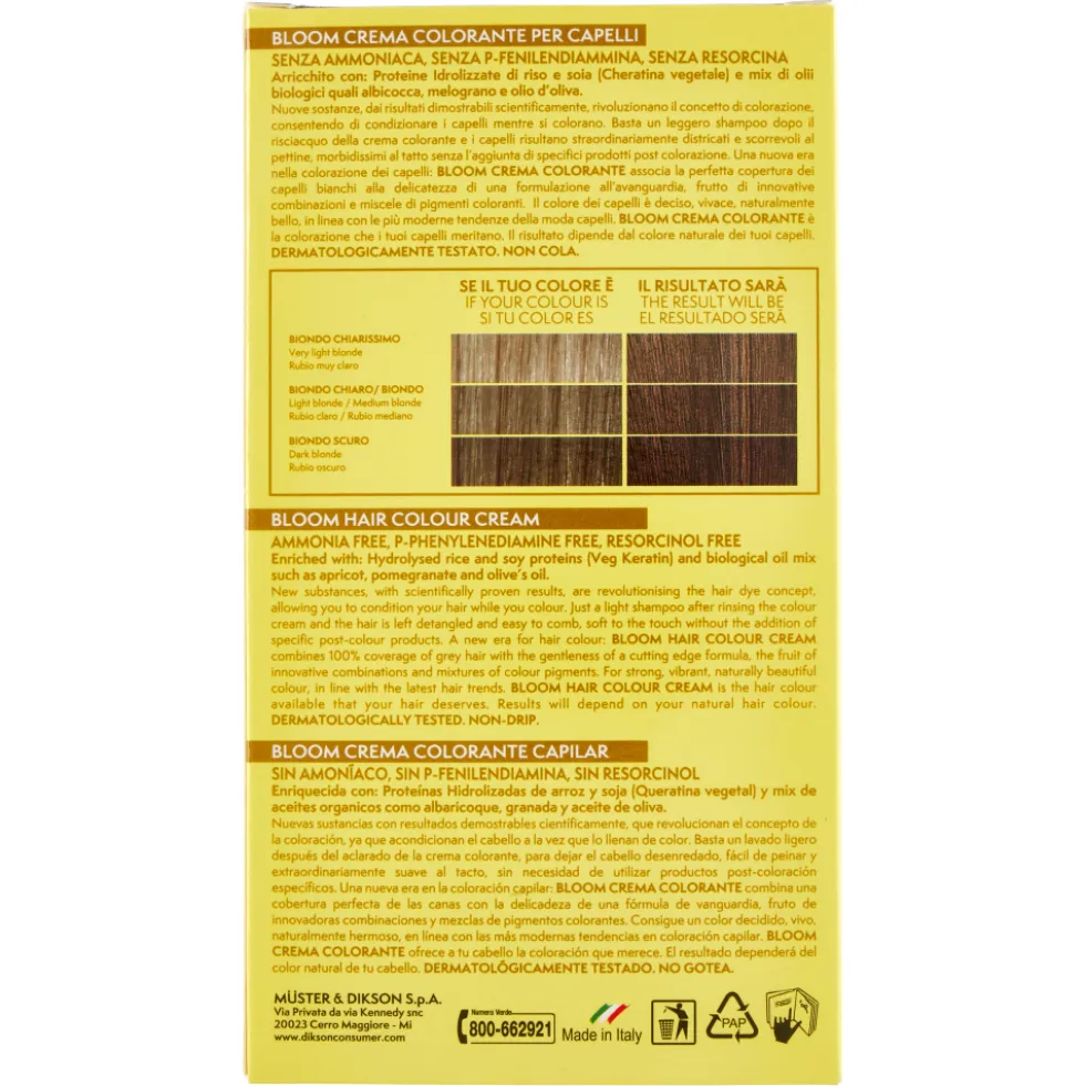 Dikson Bloom Crema Colorante 710 Biondo Cenere