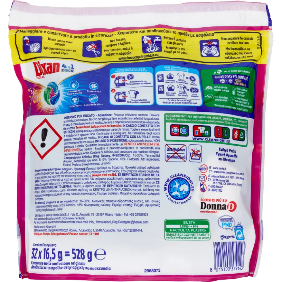 Dixan Discs Color 32 Pz