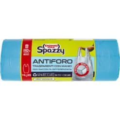 Domopak Spazzy Antiforo Trasparenti con Manici 110 Litri 10 Pezzi