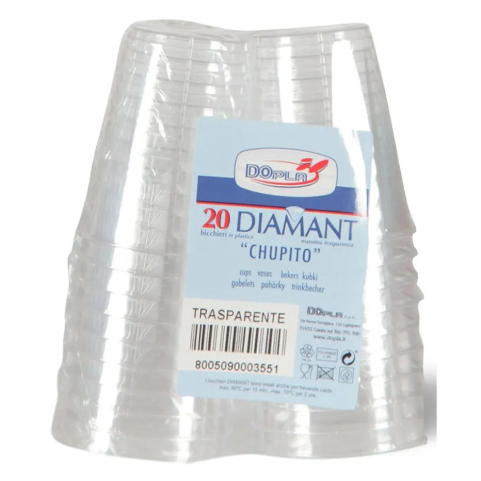 Dopla Bicchieri Chupito Trasparenti 50ml 20 pezzi