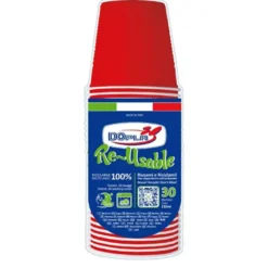 Dopla Bicchieri Rossi 230 ml 30 pezzi