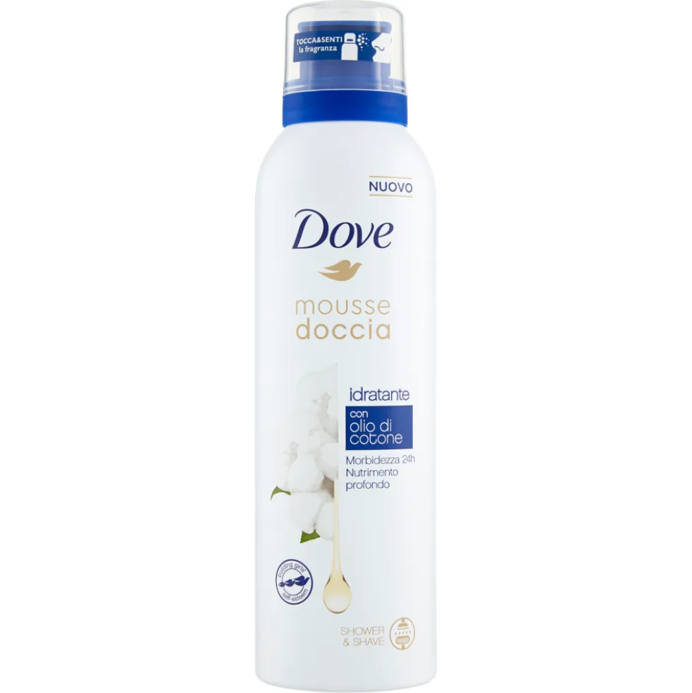Dove Mousse Doccia Idratante con Olio di Cotone 200 ml