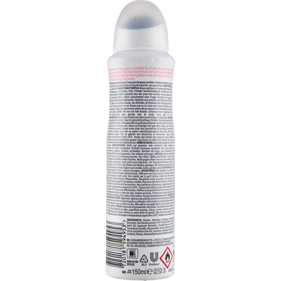 Dove Whole Body Deo Sensitive Raspberry & Rose Scent 150 ml
