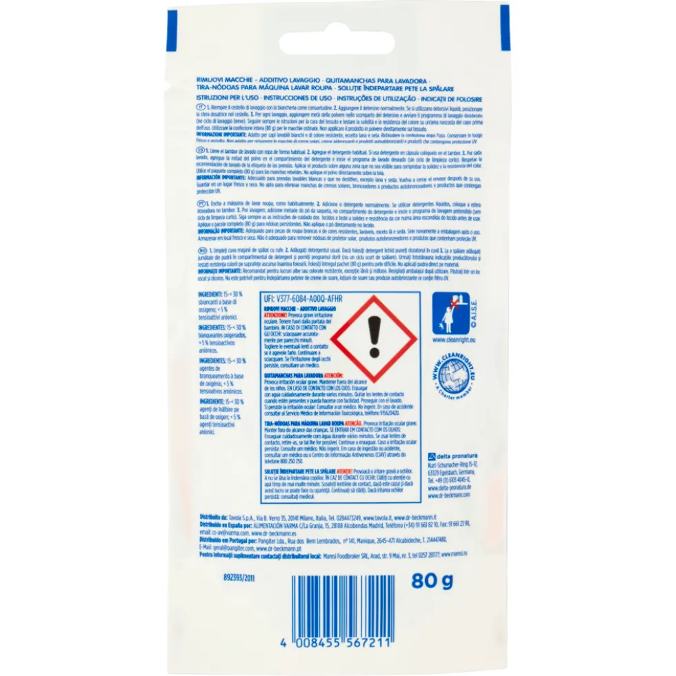 Dr. Beckmann Rimuovi Macchie - Additivo Lavaggio 80 g