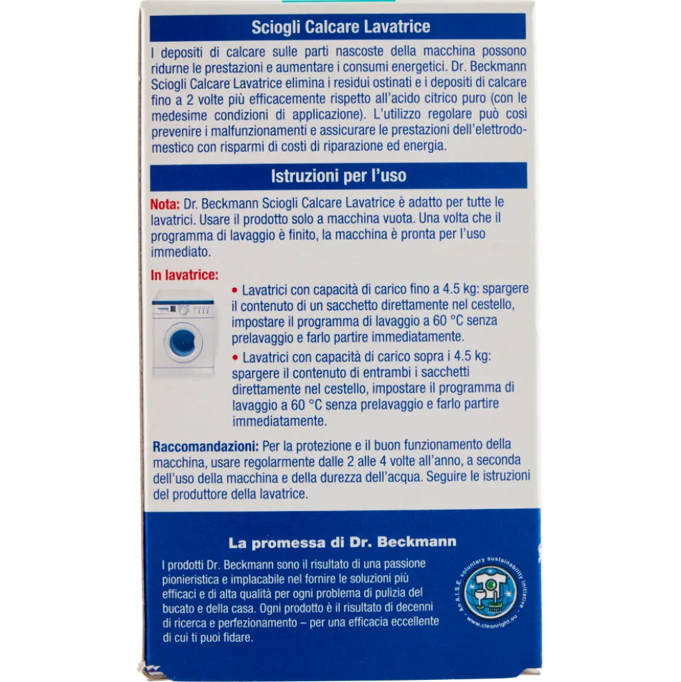 Dr. Beckmann Sciogli Calcare Lavatrice 2 Sacchetti Da 50 g