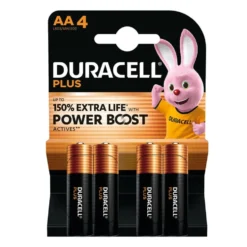 Duracell Plus PowerBoost Batterie Alcaline AA Stilo 4 Pezzi