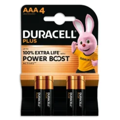 Duracell Plus Powerboost Batterie Alcaline AAA Mini Stilo 4 Pezzi