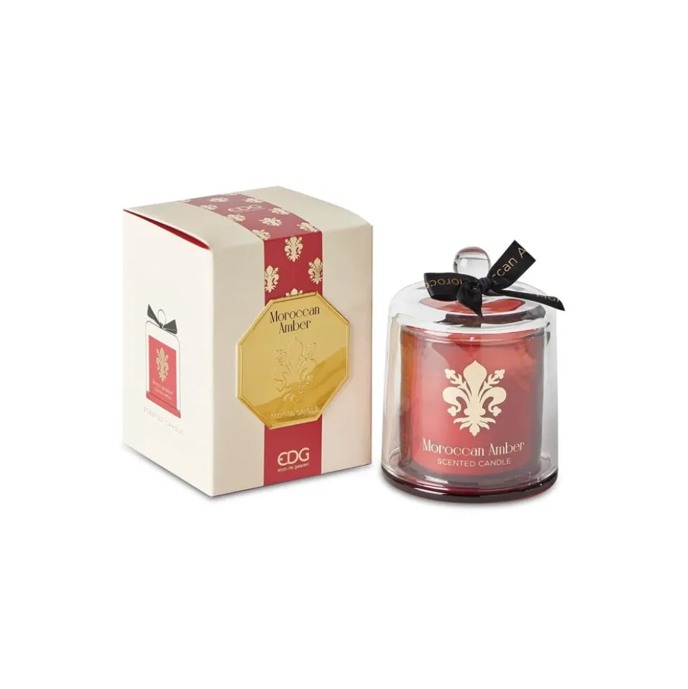 EDG Candela Profumata Goldlily Moroccan Amber con Cupola in Vetro 140g