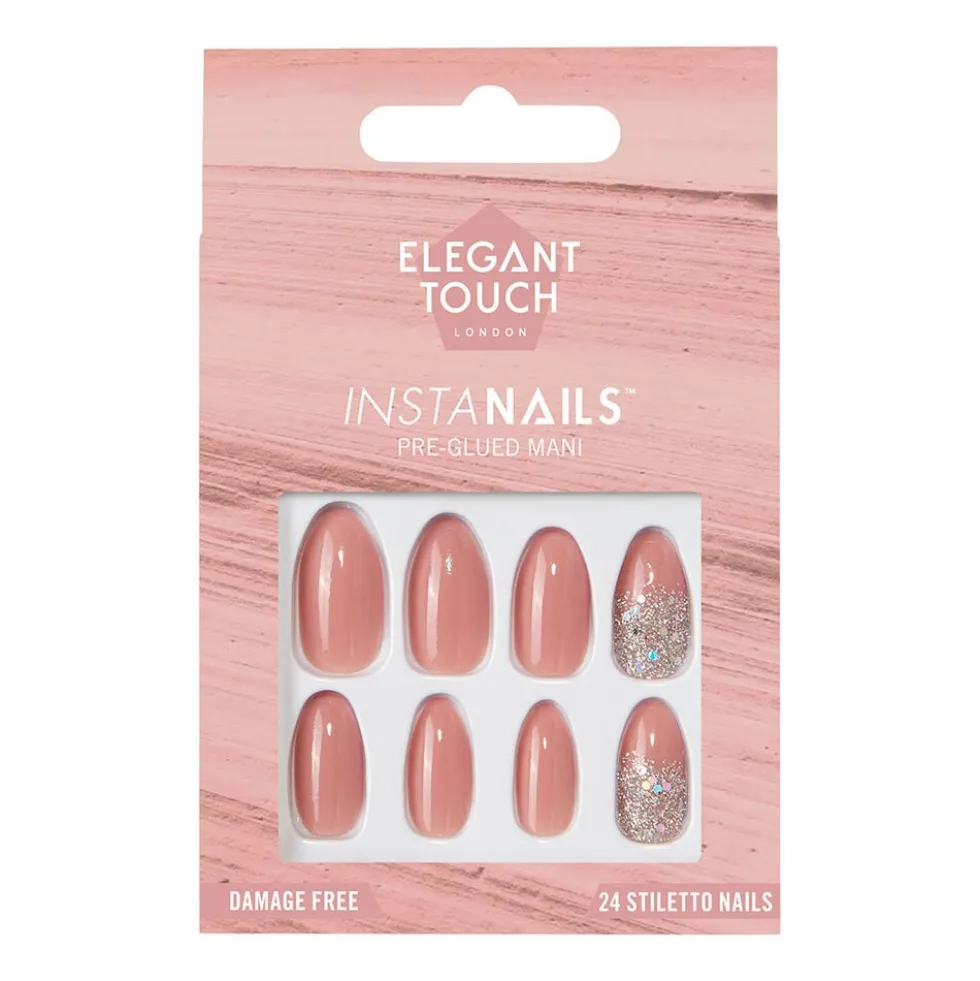 Elegant Touch Unghie Finte Preincollate Stiletto Girl Talk 24 Pezzi