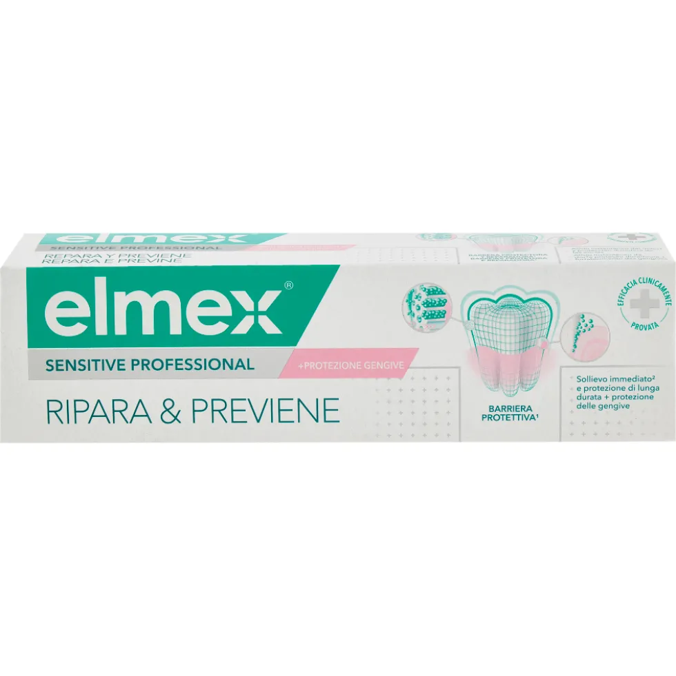 Elmex dentifricio Sensitive Professional Ripara e Previene e Protezione Gengive 75 ml