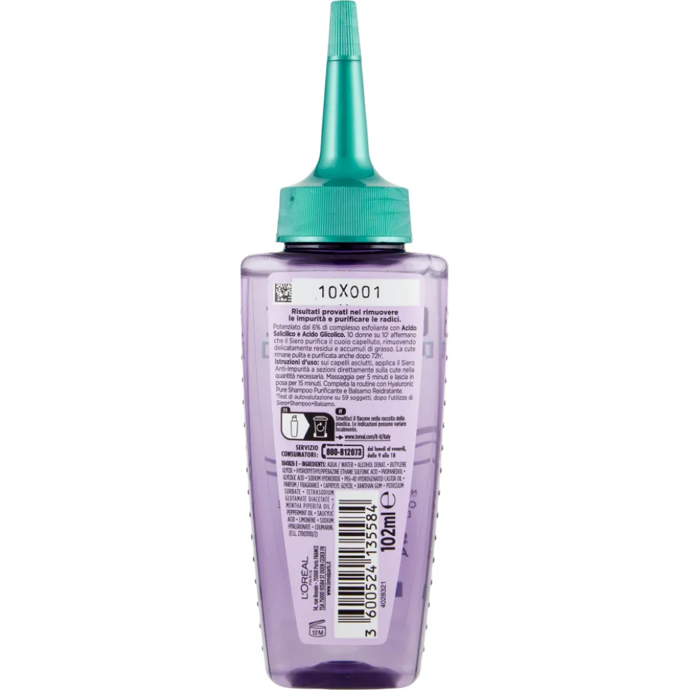Elvive Hyaluronic Pure Siero Cute Anti-Sebo con Acido Salicilico 102 ml