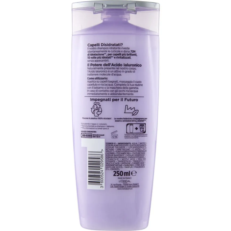 Elvive Hydra Hyaluronic Shampoo con Acido Ialuronico 250 ml