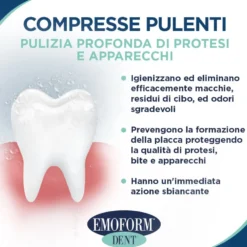 Emoform Dent Compresse Effervescenti per la Pulizia della Dentiera 54 Pezzi