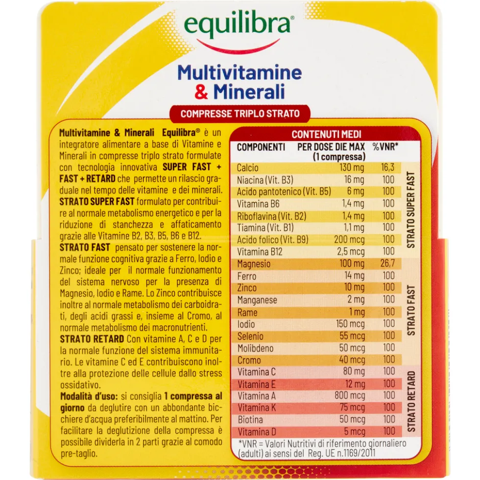 Equilibra Multivitamine & Minerali 30 Compresse Triplo Strato