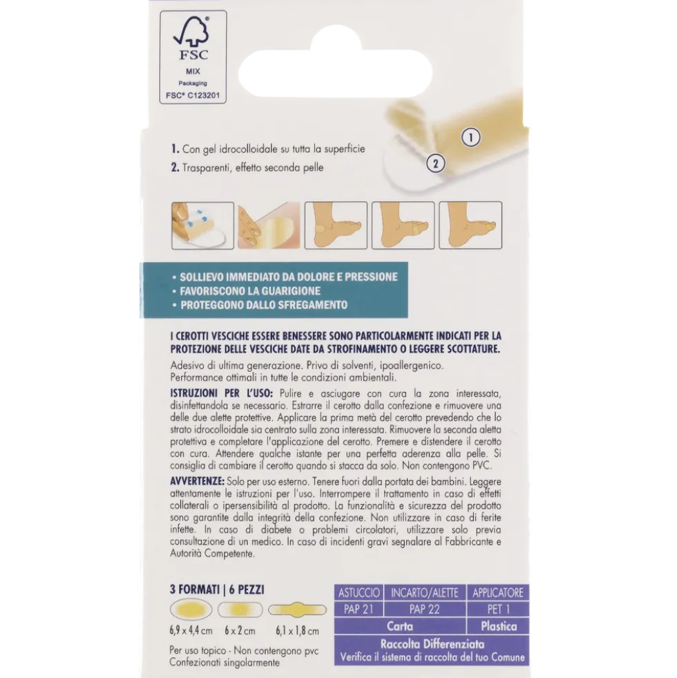 Essere Benessere Cerotti Vesciche 3 Formati 6pz