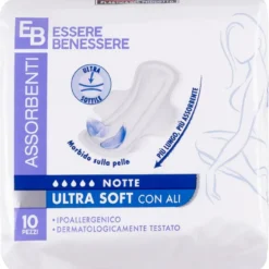 Essere Benessere Ultra Soft con Ali Notte 10 Assorbenti
