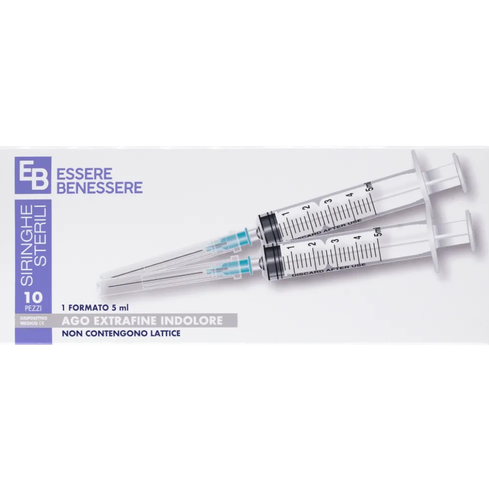 Essere Siringhe Sterili Monouso 5ml 10 Pezzi