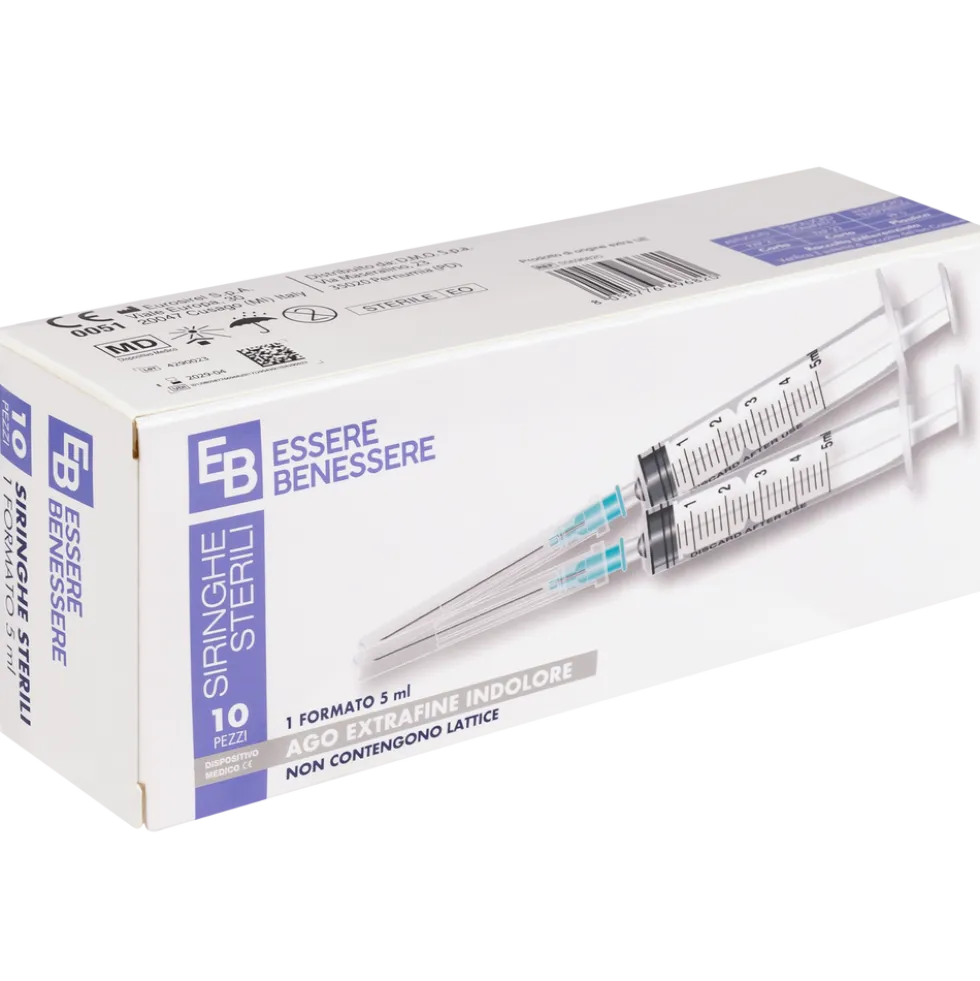 Essere Siringhe Sterili Monouso 5ml 10 Pezzi