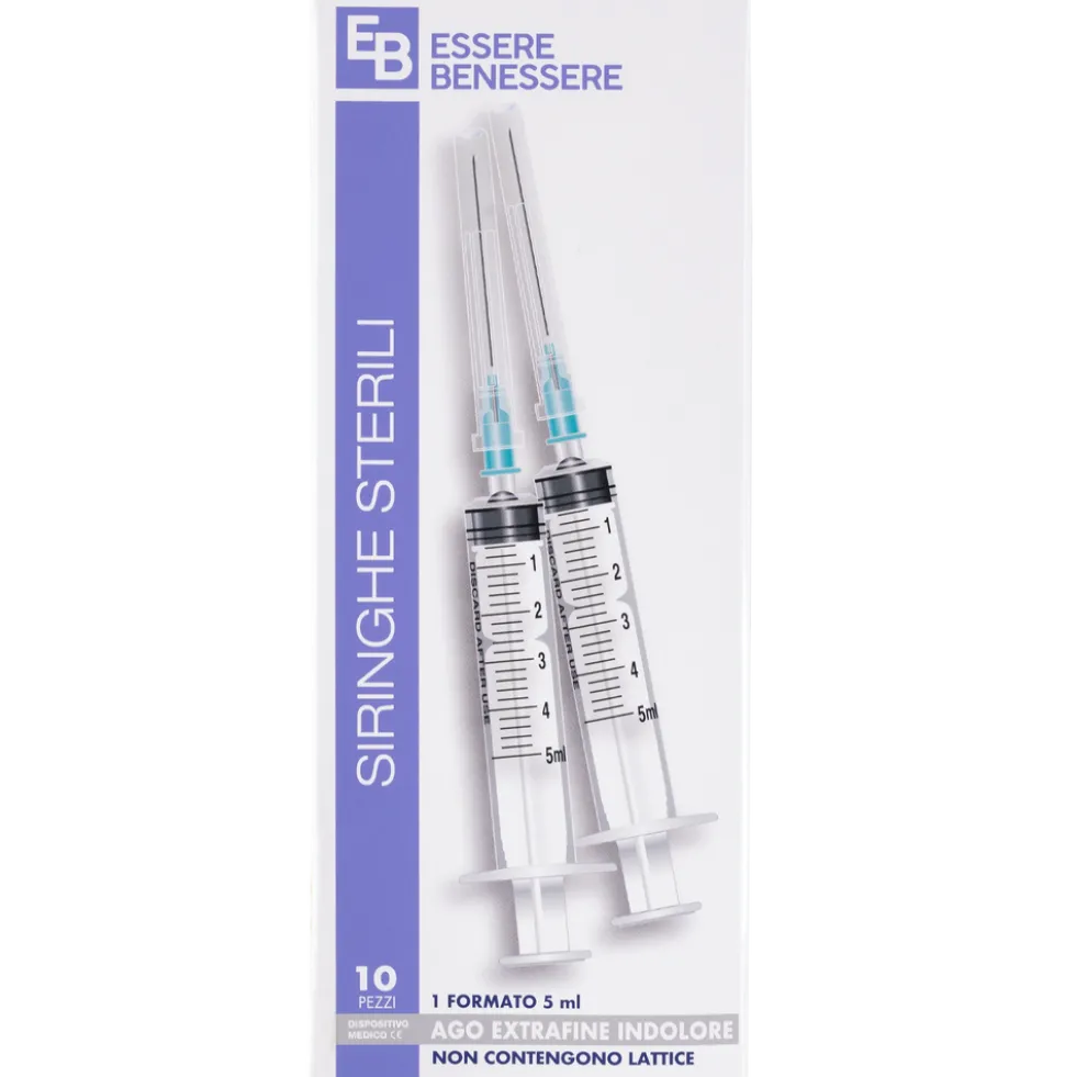 Essere Siringhe Sterili Monouso 5ml 10 Pezzi