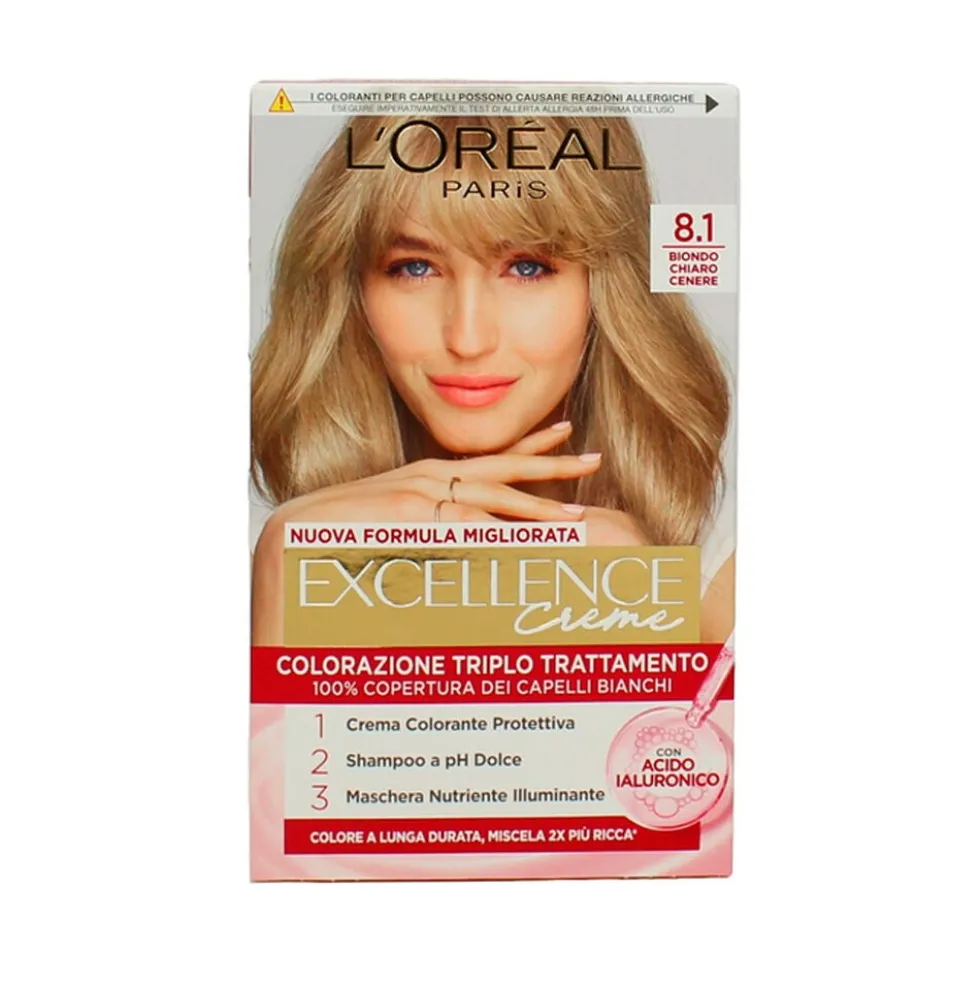 Excellence Crema Colorante Biondo Chiaro Cenere N.8.1