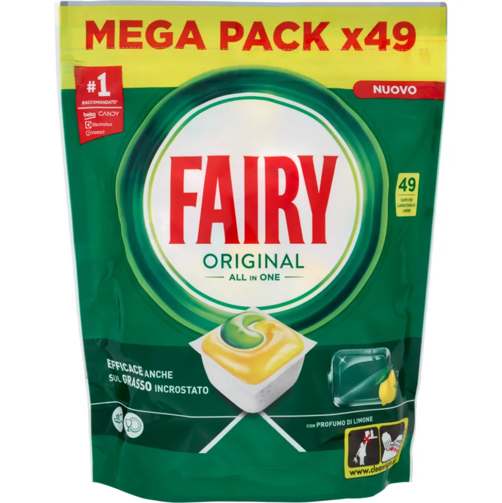Fairy Original Tutto in Uno Lavastoviglie al Limone 49 Capsule