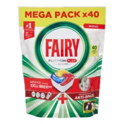 Fairy Pastiglie Lavastoviglie Platinum Plus All in One, Detersivo Piatti Limone, 40 Capsule 620 g