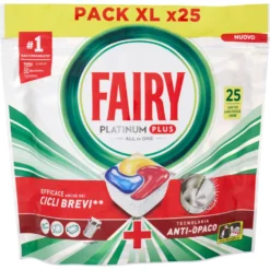 Fairy Platinum Plus All in One – 25 Capsule Lavastoviglie al Limone