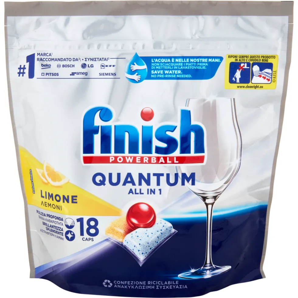 Finish Quantum All In One Lemon Lavastoviglie 18 Caps