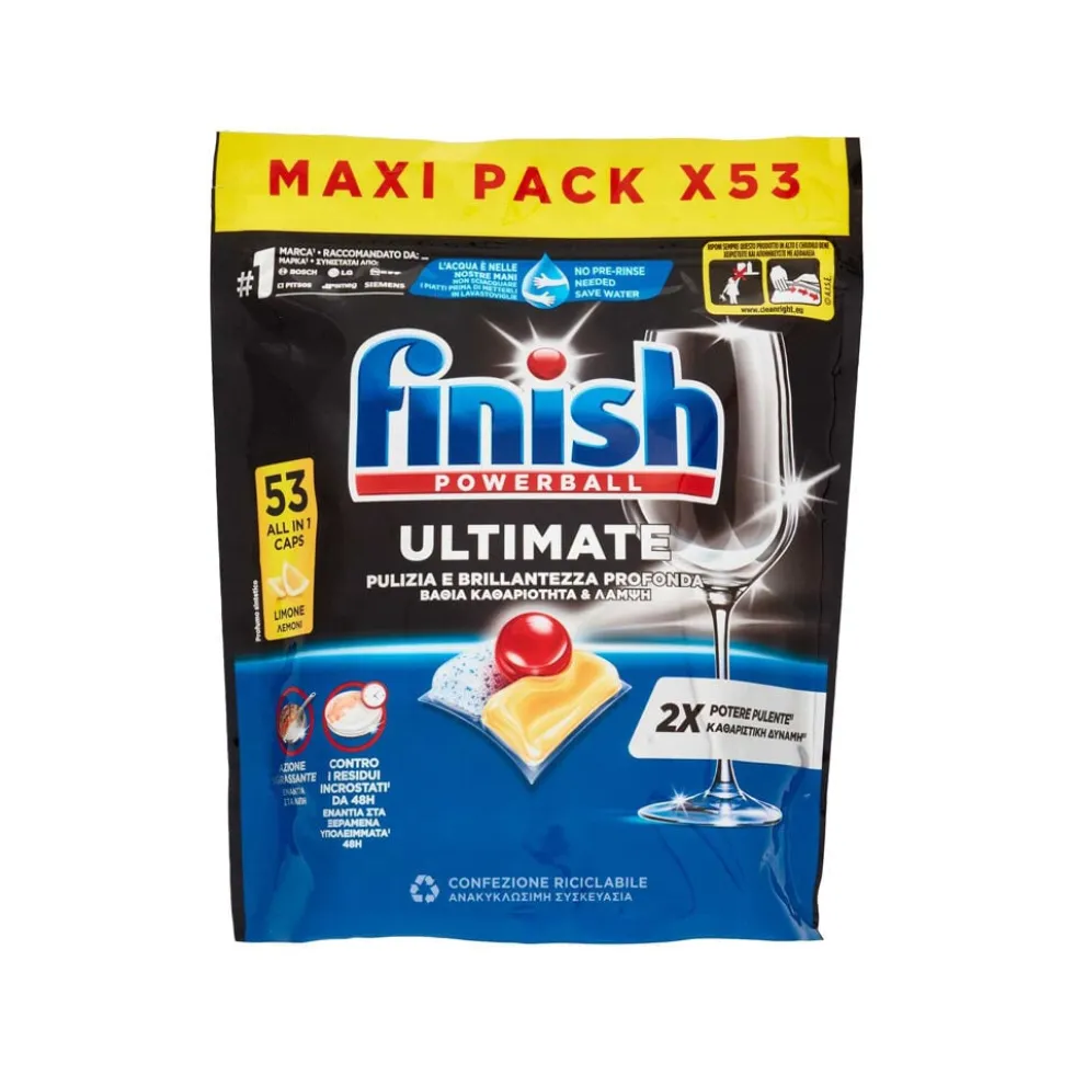 Finish Ultimate All in 1 Limone 53 Capsule Lavastoviglie