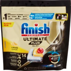 Finish Ultimate Plus All In One Lemon Lavastoviglie 14 Caps