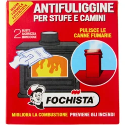 Fochista Antifuliggine per Stufe e Camini Buste Sicurezza Monodose 2 x 90 g